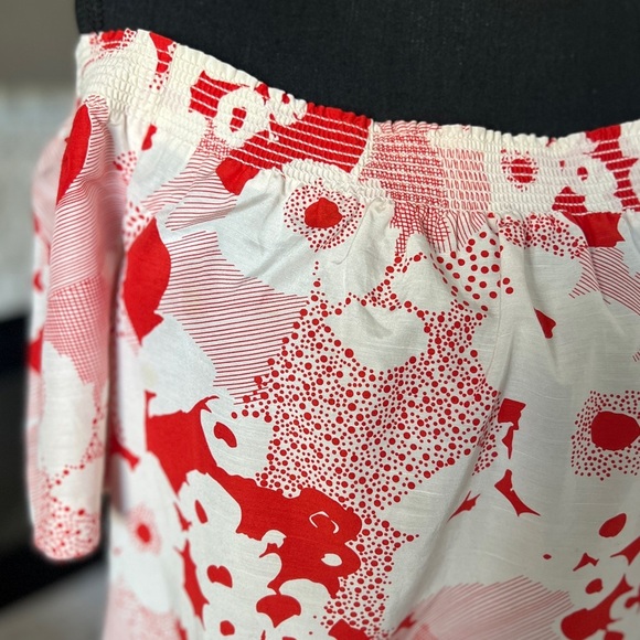 Trina Turk size Small off shoulder cotton silk blend summer dress, runs big - Picture 6 of 7